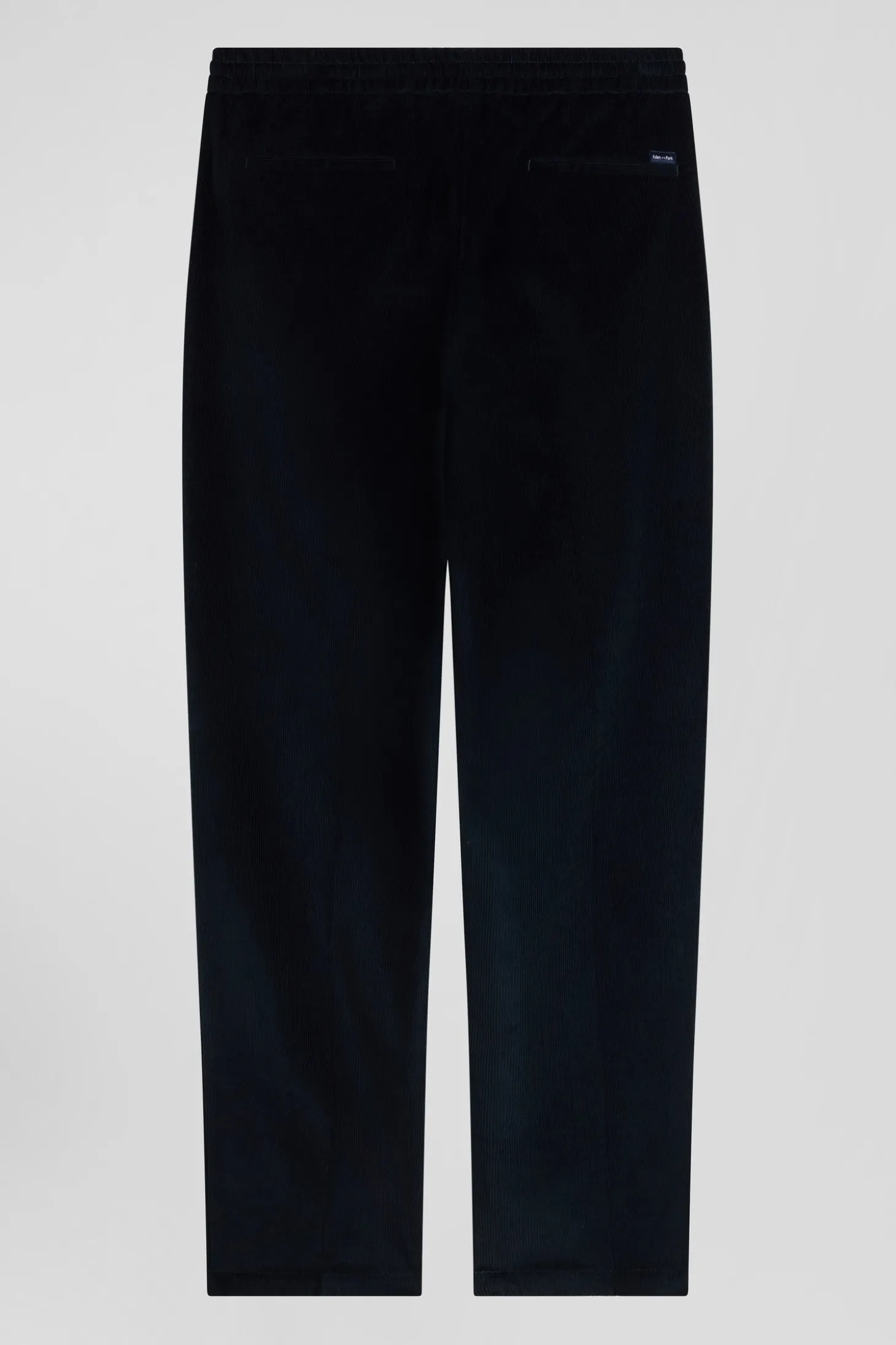 Modern navy blue elastic waist corduroy trousers