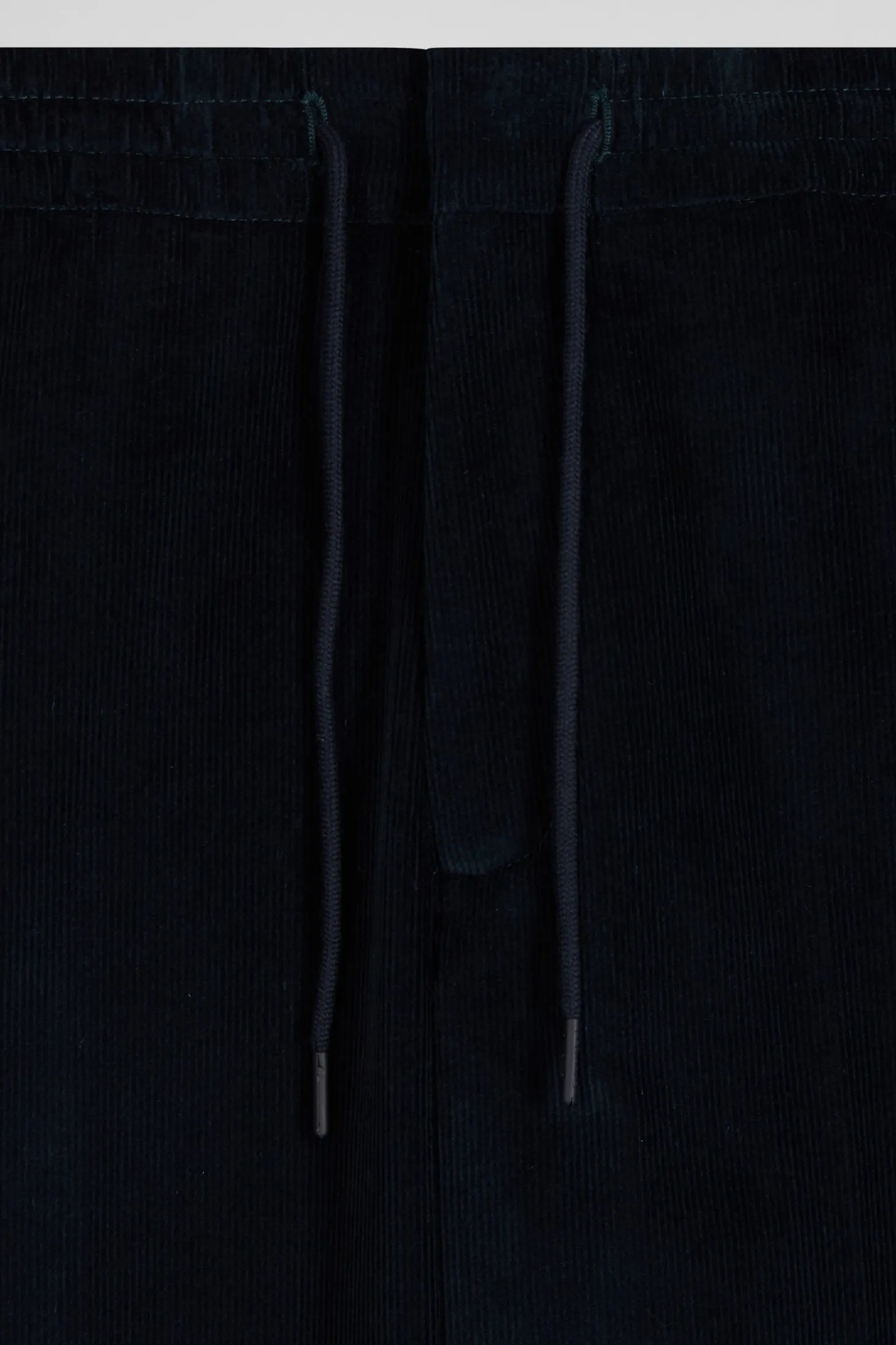 Modern navy blue elastic waist corduroy trousers