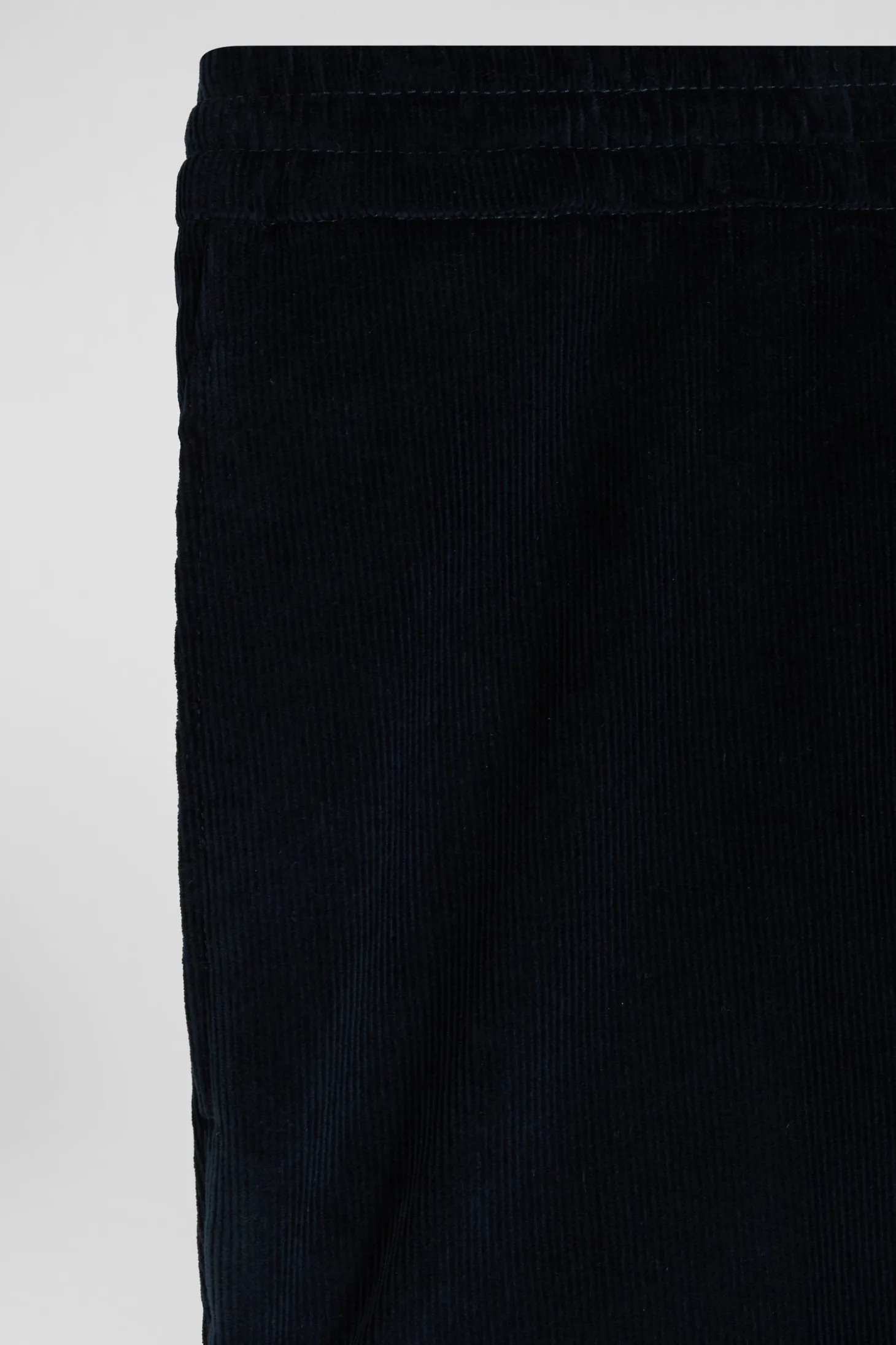 Modern navy blue elastic waist corduroy trousers