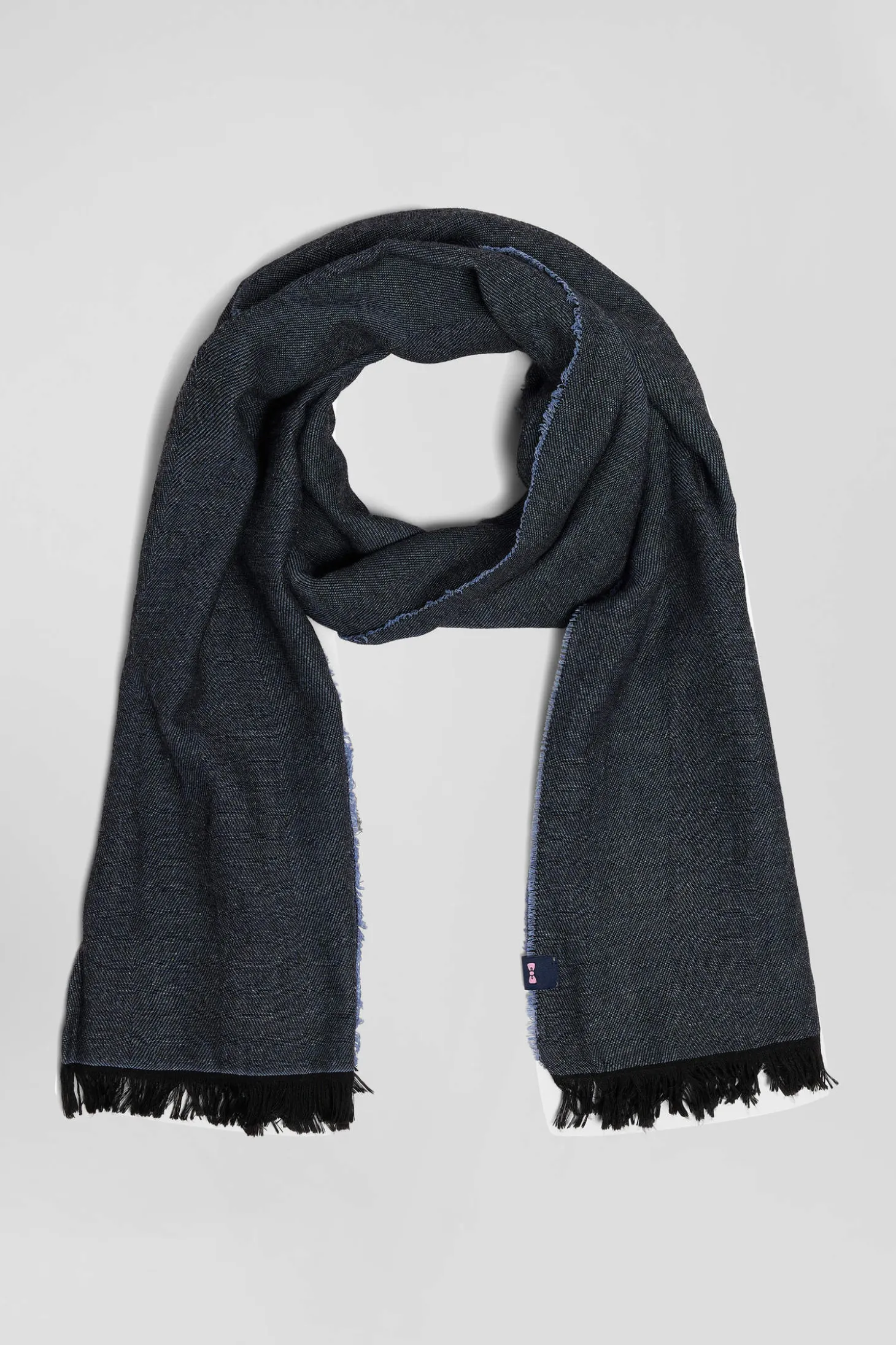 Mottled sky blue mixed cotton scarf