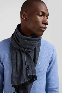 Mottled sky blue mixed cotton scarf