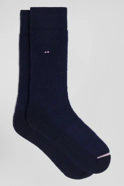 Navy blue alpaca wool blend socks