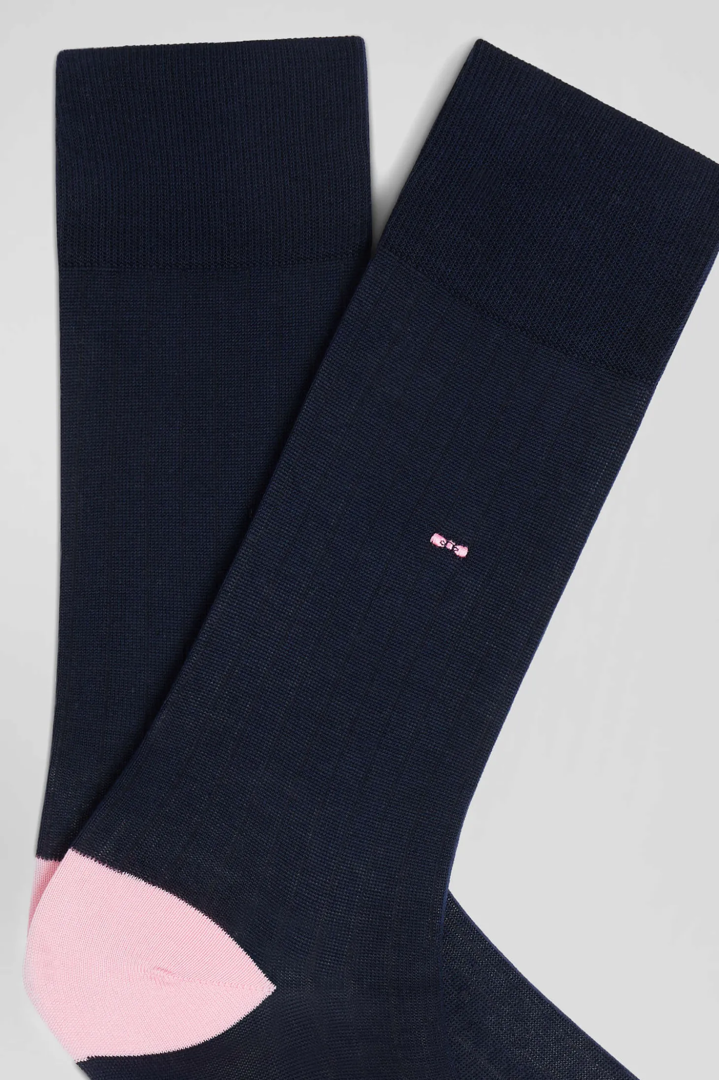 Navy blue and pink mixed cotton socks