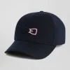 Navy blue cap with bow tie embroidery