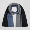 Navy blue colourblock scarf