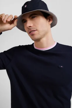 Navy blue cotton bucket hat