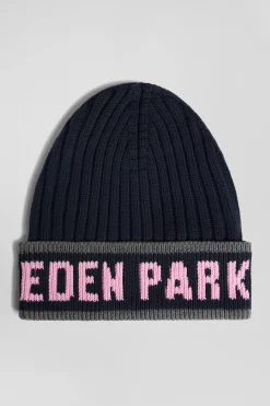 Navy blue cotton EDEN PARK jacquard beanie