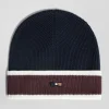 Navy blue cotton EP10 jacquard beanie