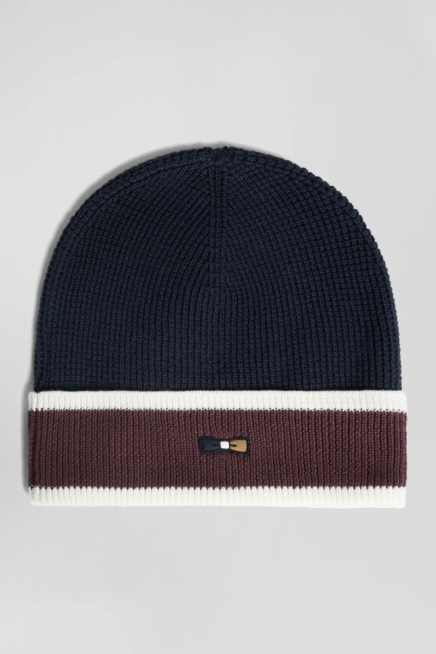 Navy blue cotton EP10 jacquard beanie