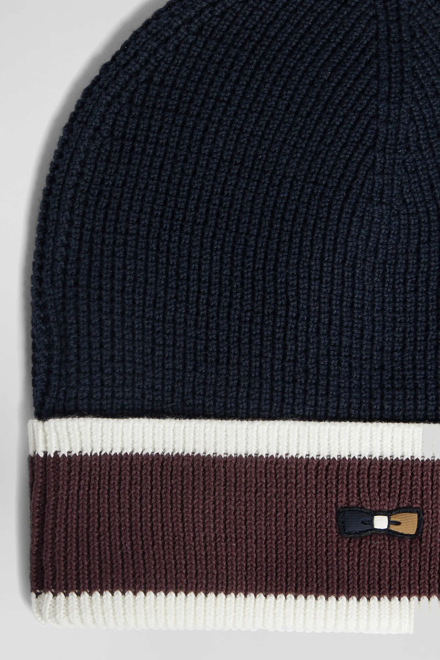 Navy blue cotton EP10 jacquard beanie