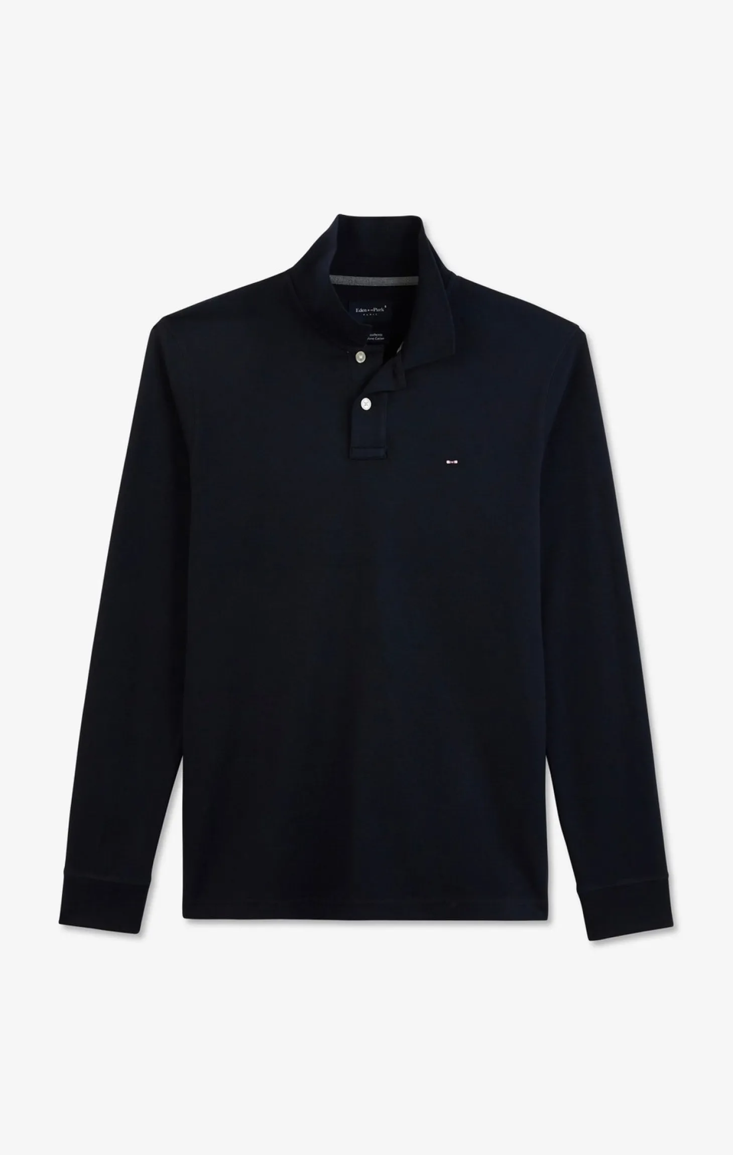 Navy blue cotton polo with contrasting neck
