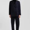 Navy blue double-breasted blazer Modern fit