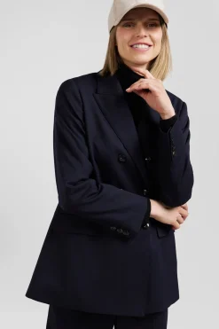 Navy blue double-breasted blazer Modern fit