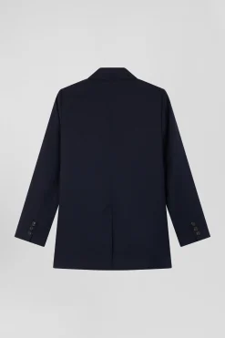 Navy blue double-breasted blazer Modern fit