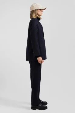 Navy blue double-breasted blazer Modern fit