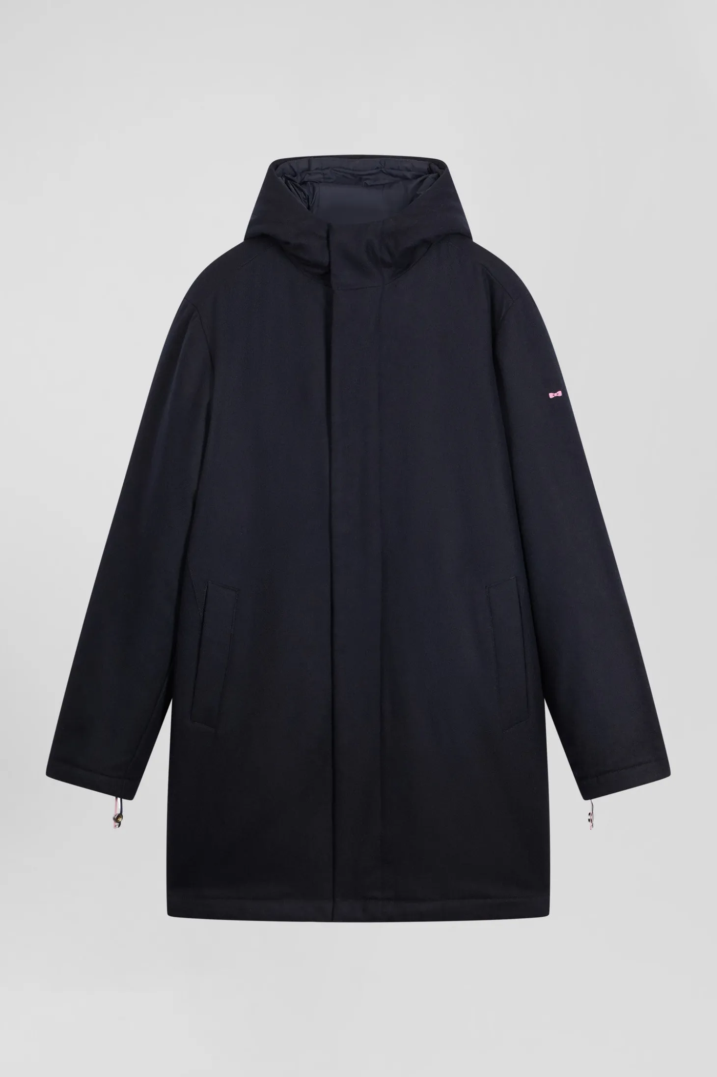Navy blue 2-in-1 flannel wool parka