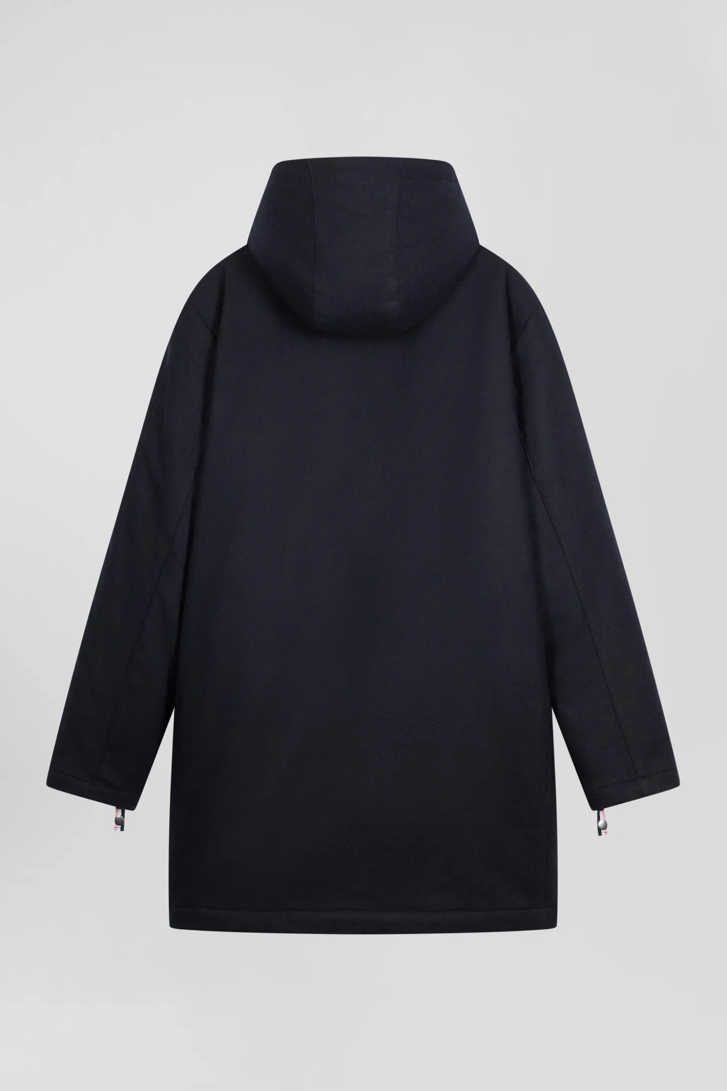 Navy blue 2-in-1 flannel wool parka