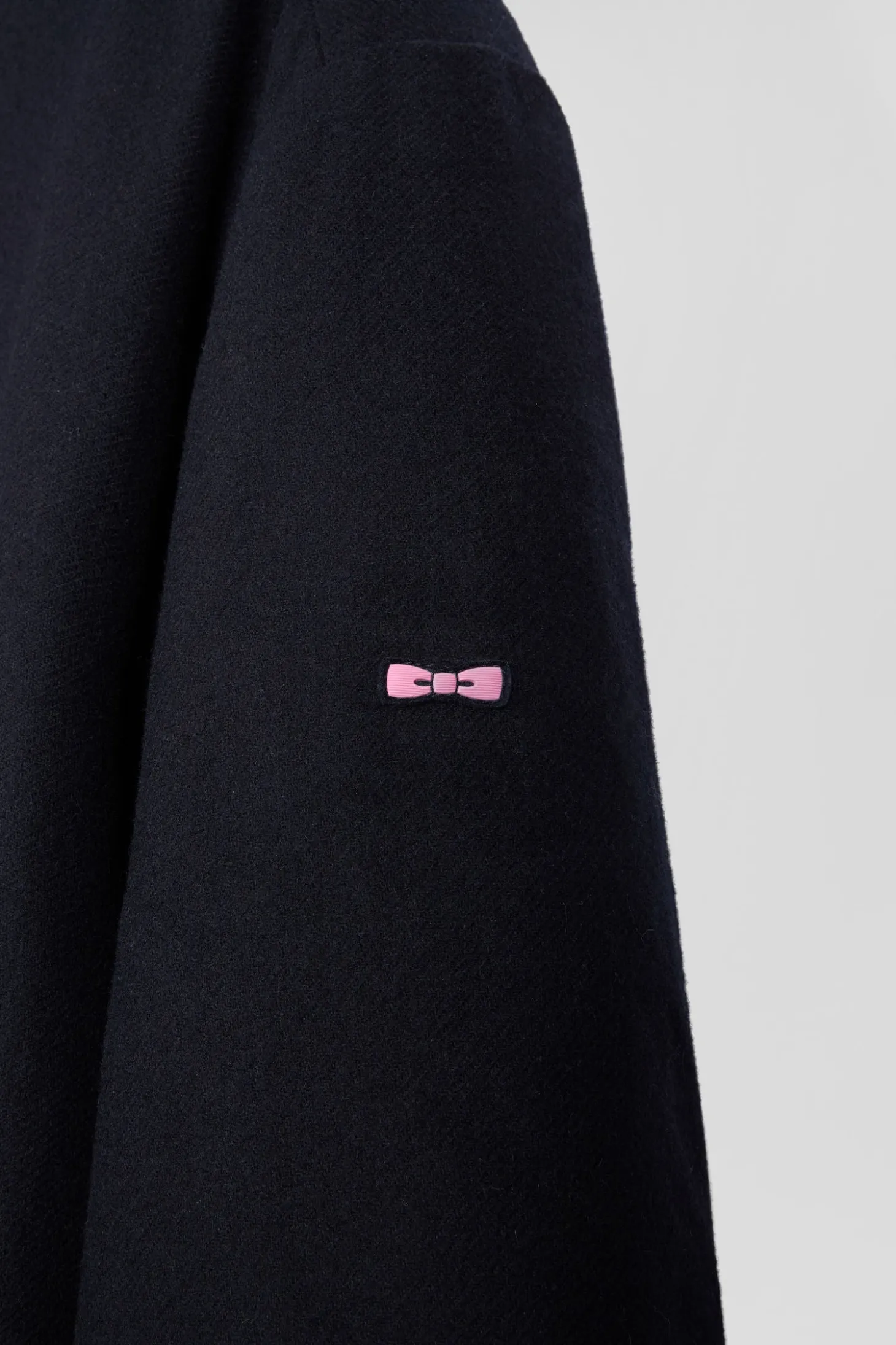 Navy blue 2-in-1 flannel wool parka