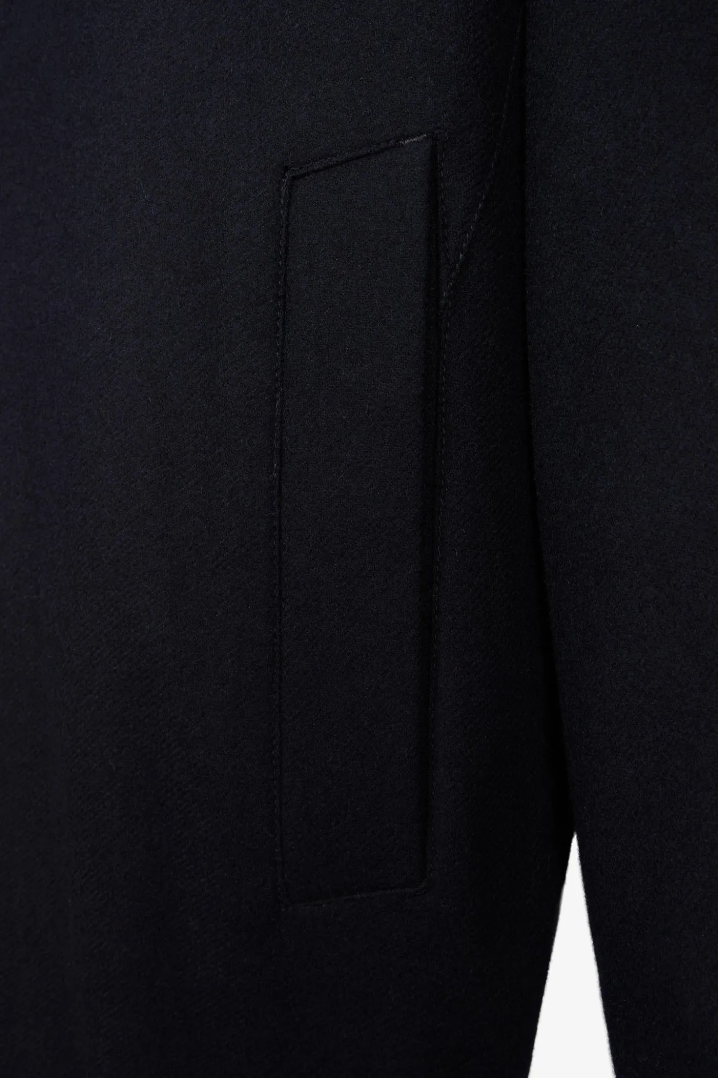 Navy blue 2-in-1 flannel wool parka