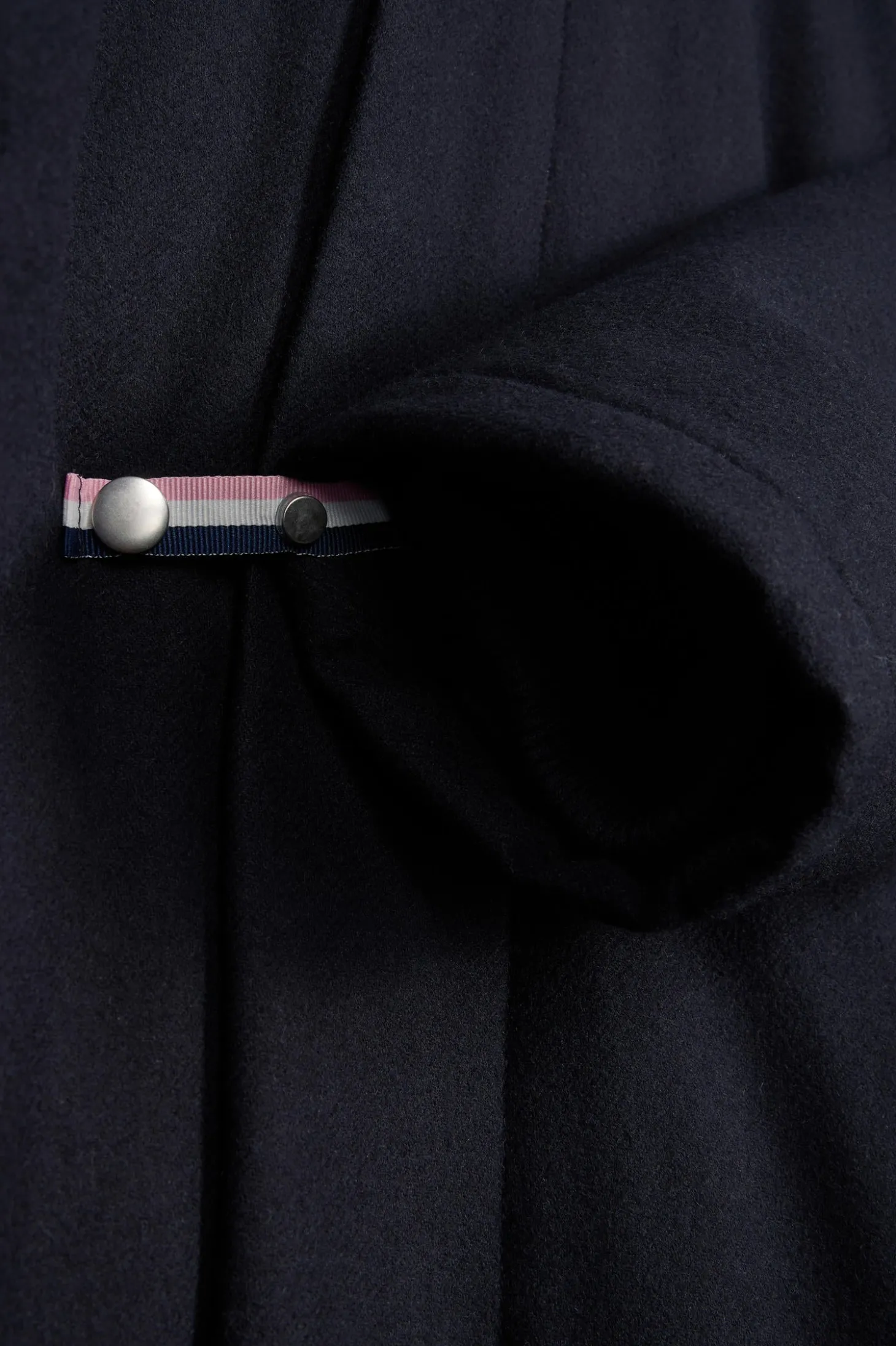 Navy blue 2-in-1 flannel wool parka