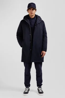 Navy blue 2-in-1 nylon parka and down jacket