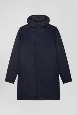 Navy blue 2-in-1 nylon parka and down jacket