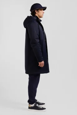 Navy blue 2-in-1 nylon parka and down jacket