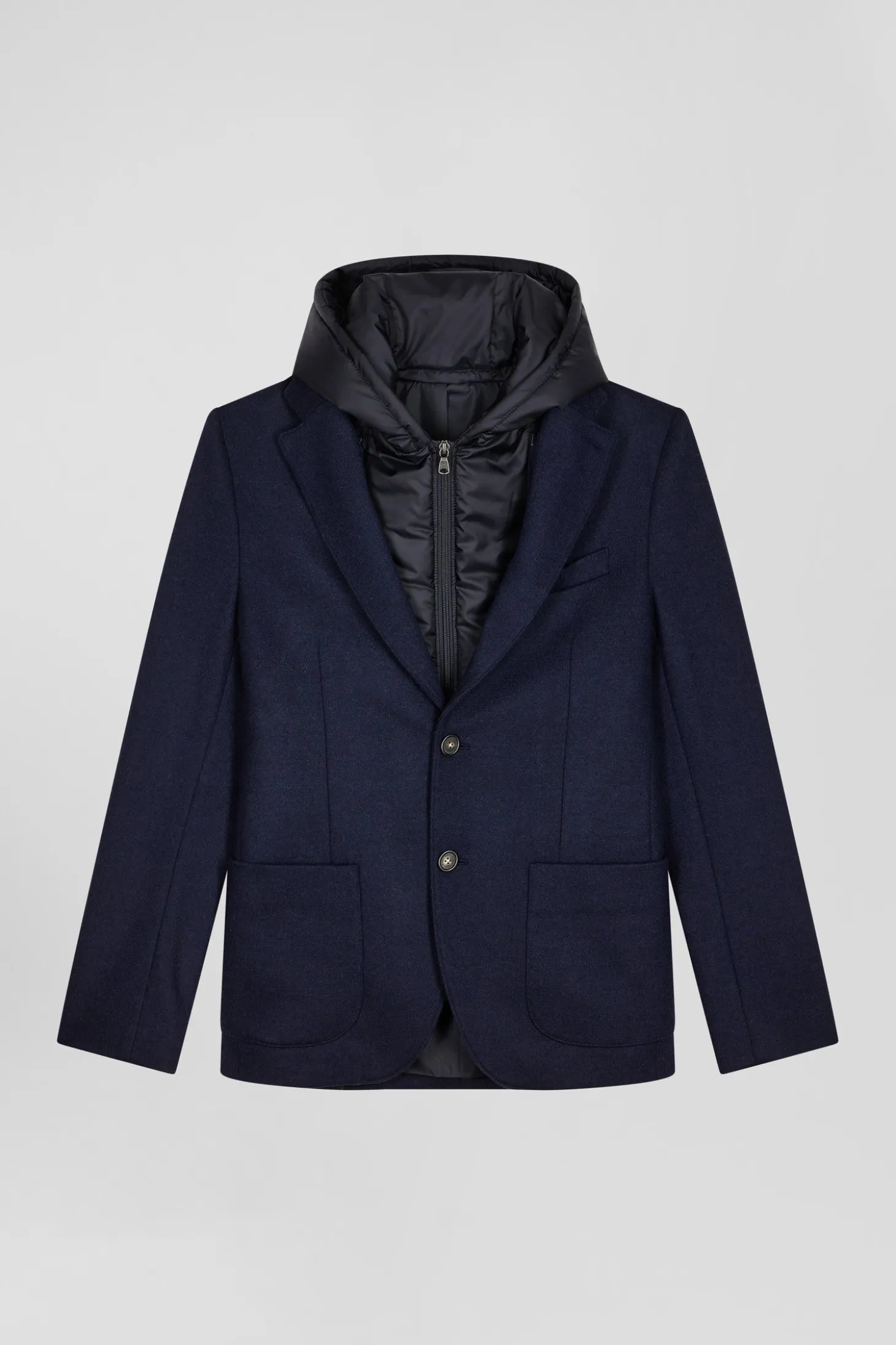 Navy blue 2-in-1 wool blend blazer Modern fit