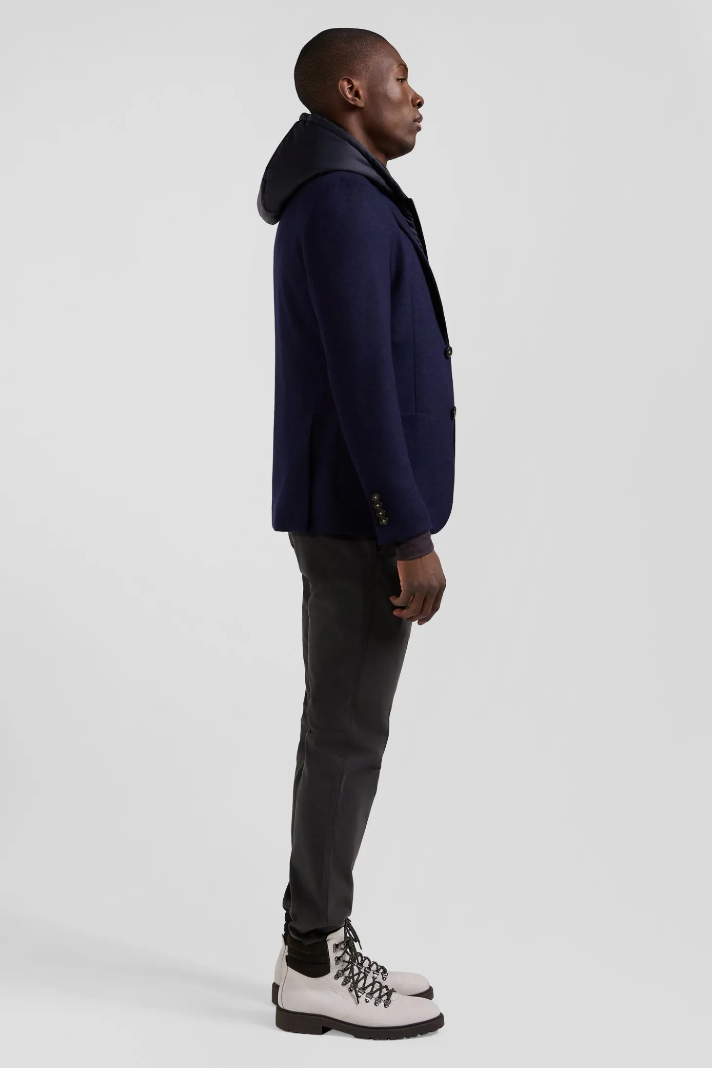 Navy blue 2-in-1 wool blend blazer Modern fit