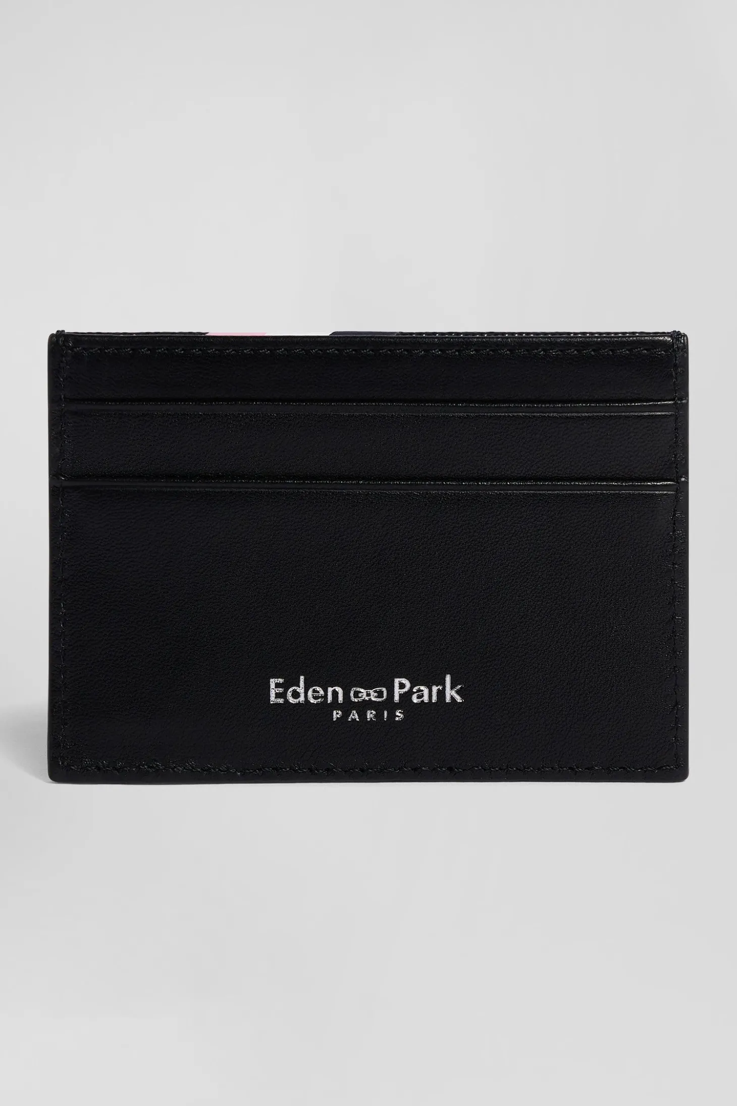 Navy blue Italian card holder with tricolour detail
