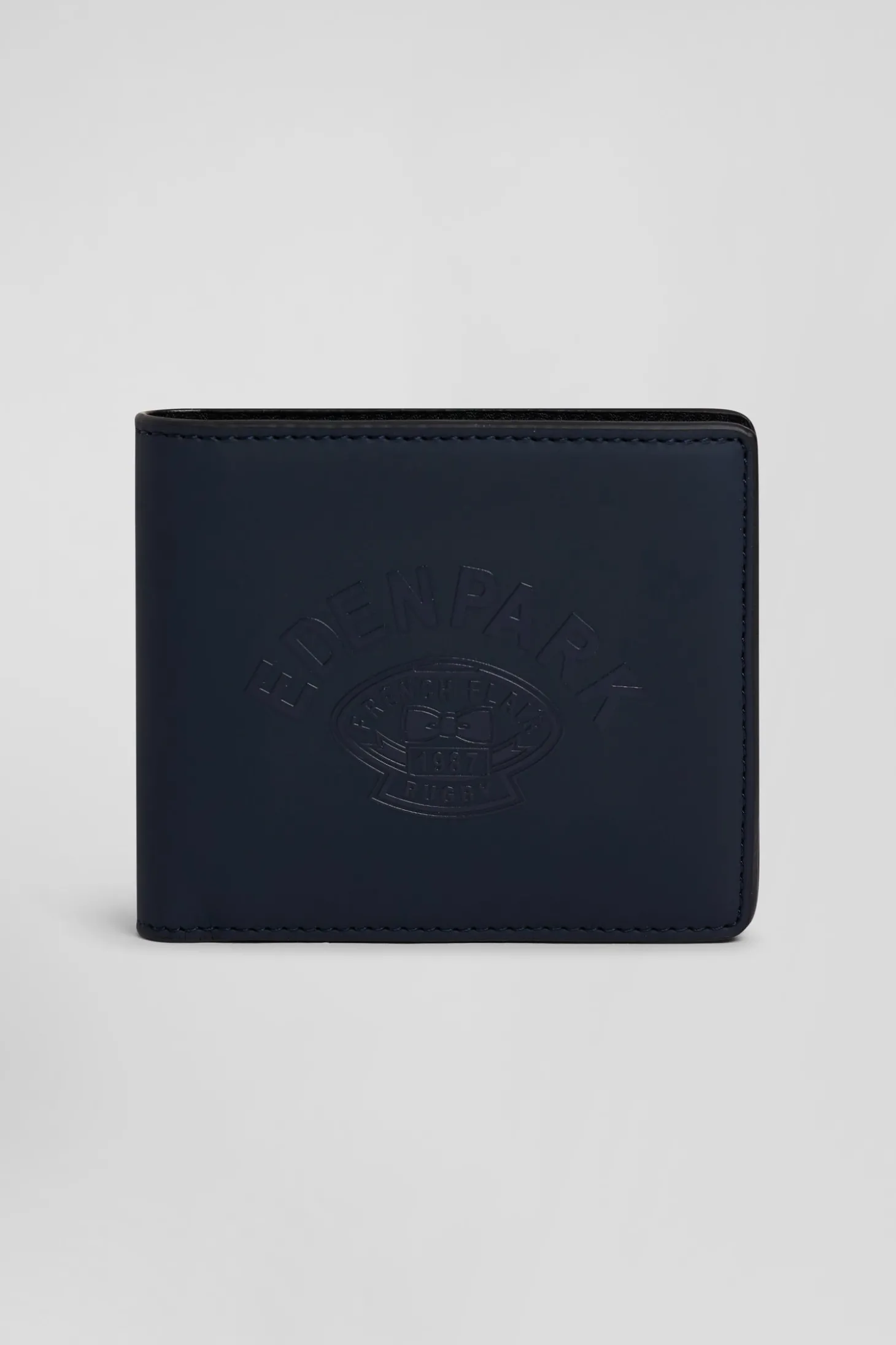 Navy blue Italian-style wallet with screen-print