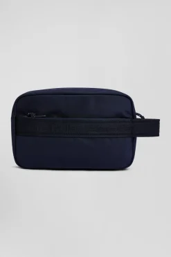 Navy blue jacquard Eden Park toiletry pouch