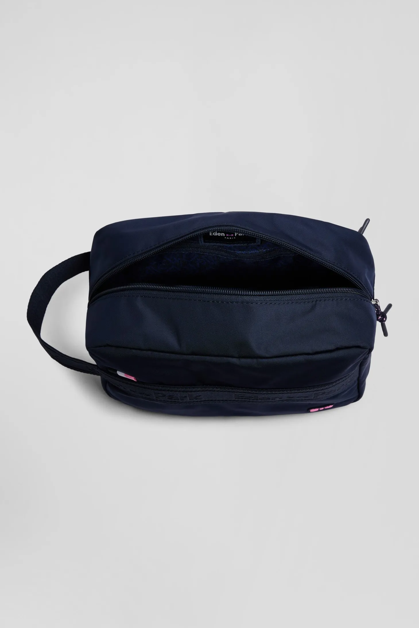 Navy blue jacquard Eden Park toiletry pouch