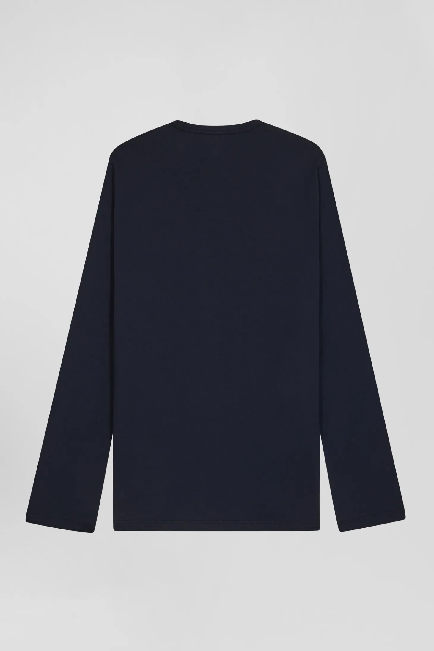 Navy blue long cotton pajamas with check trousers