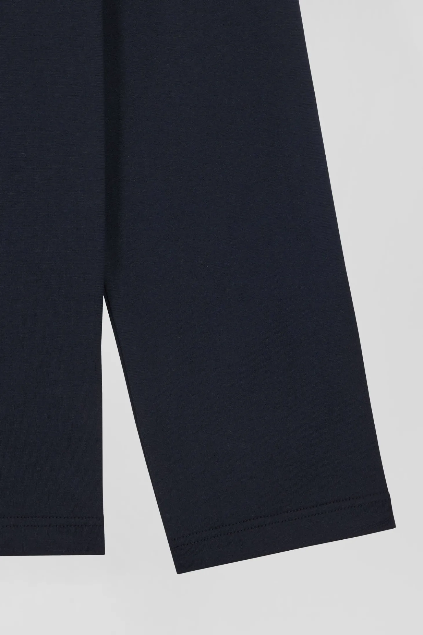 Navy blue long cotton pajamas with check trousers