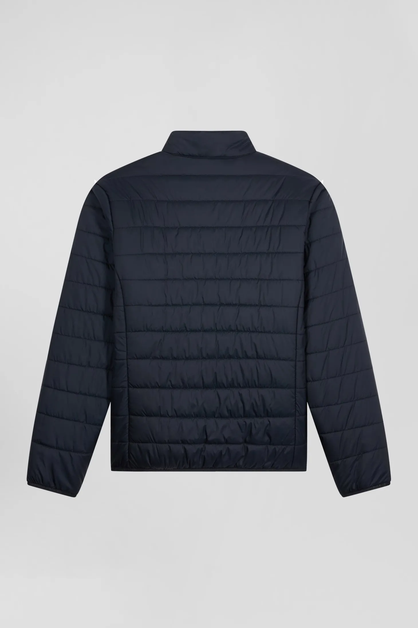 Navy blue long-sleeved high collar down jacket