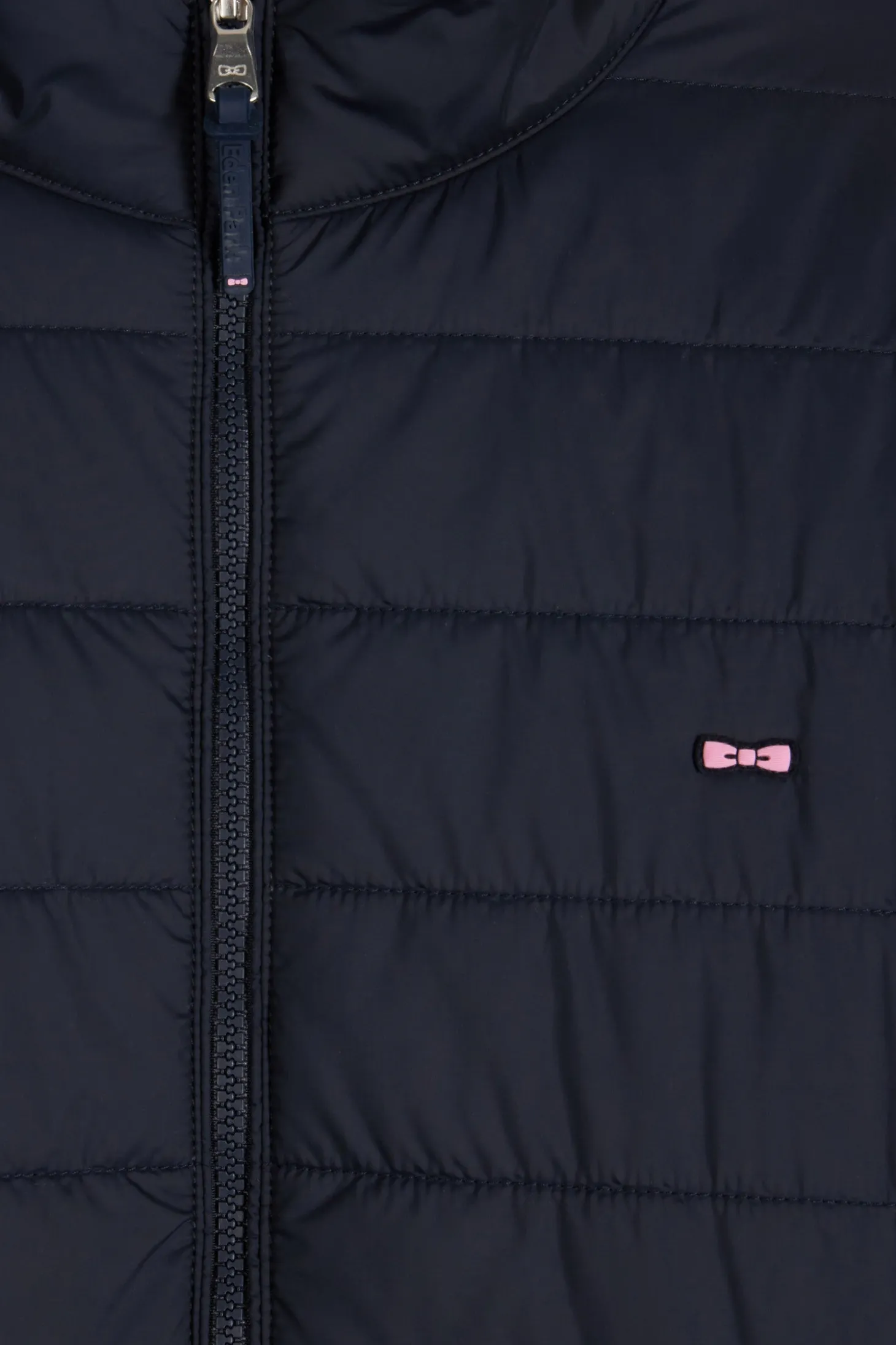 Navy blue long-sleeved high collar down jacket
