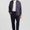 Navy blue mixed cotton shirt