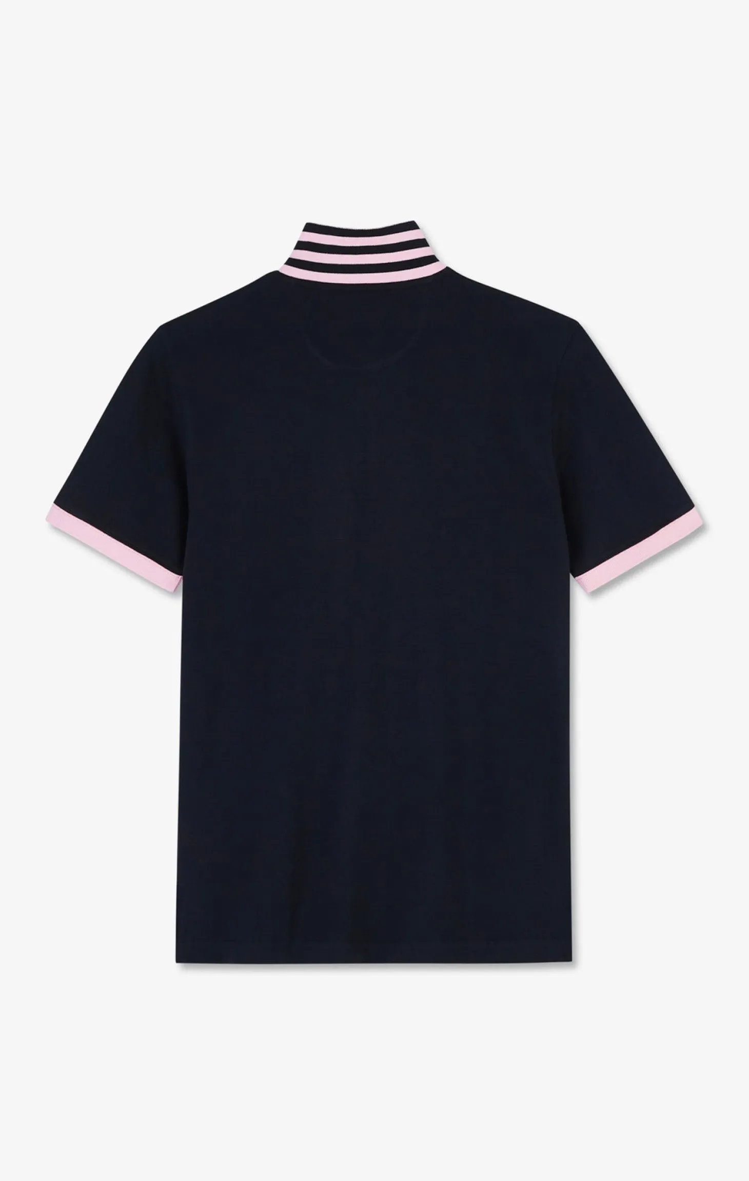 Navy blue pima cotton polo with contrasting accents