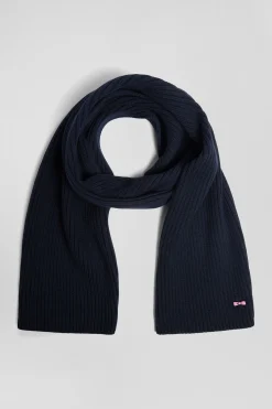Navy blue plain cotton scarf