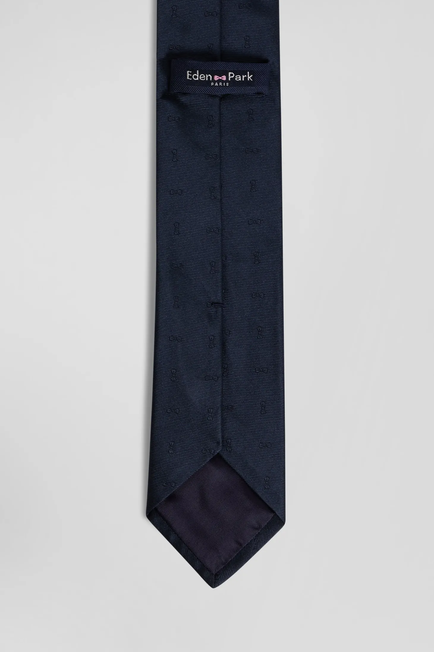 Navy blue plain silk tie