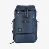 Navy blue rucksack with multiple pockets