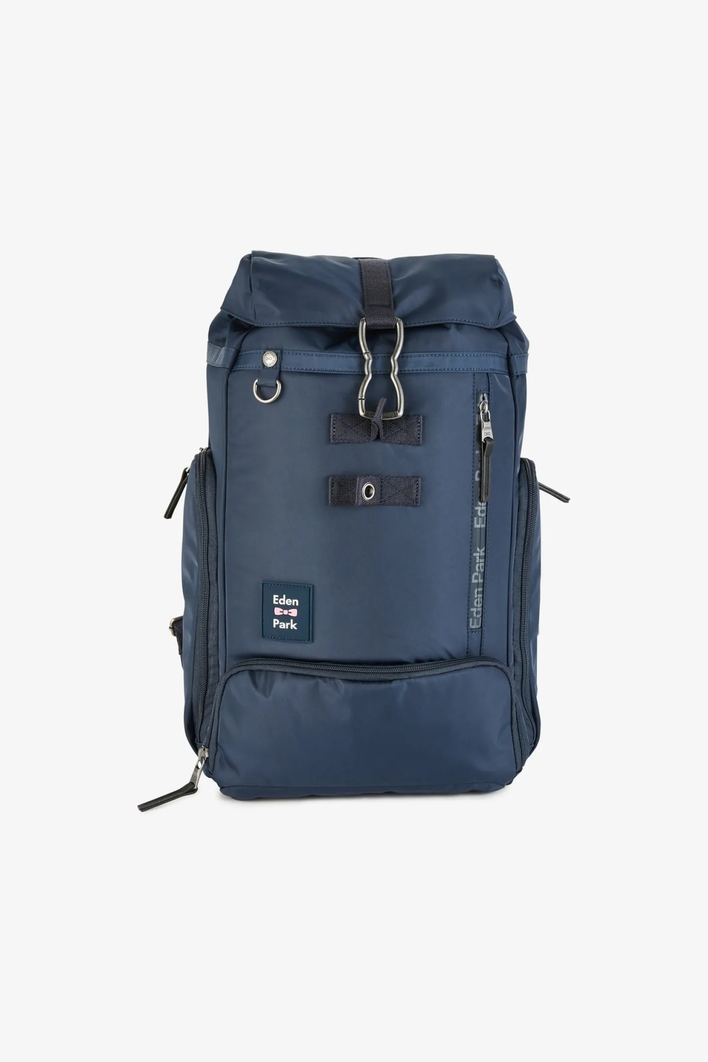 Navy blue rucksack with multiple pockets