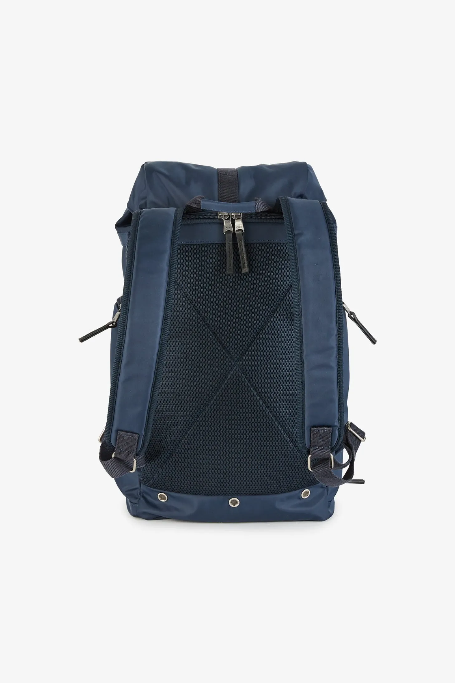 Navy blue rucksack with multiple pockets