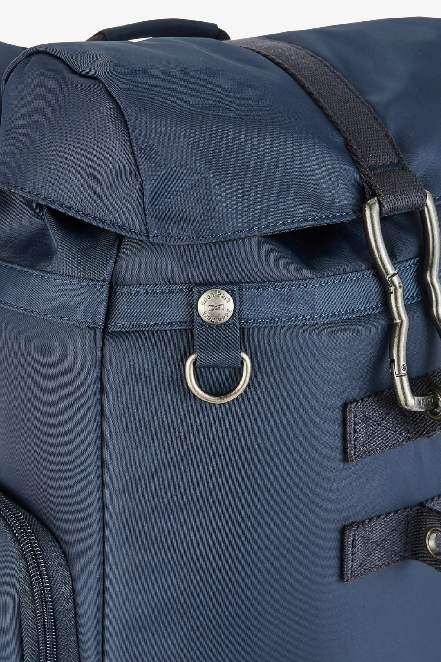 Navy blue rucksack with multiple pockets