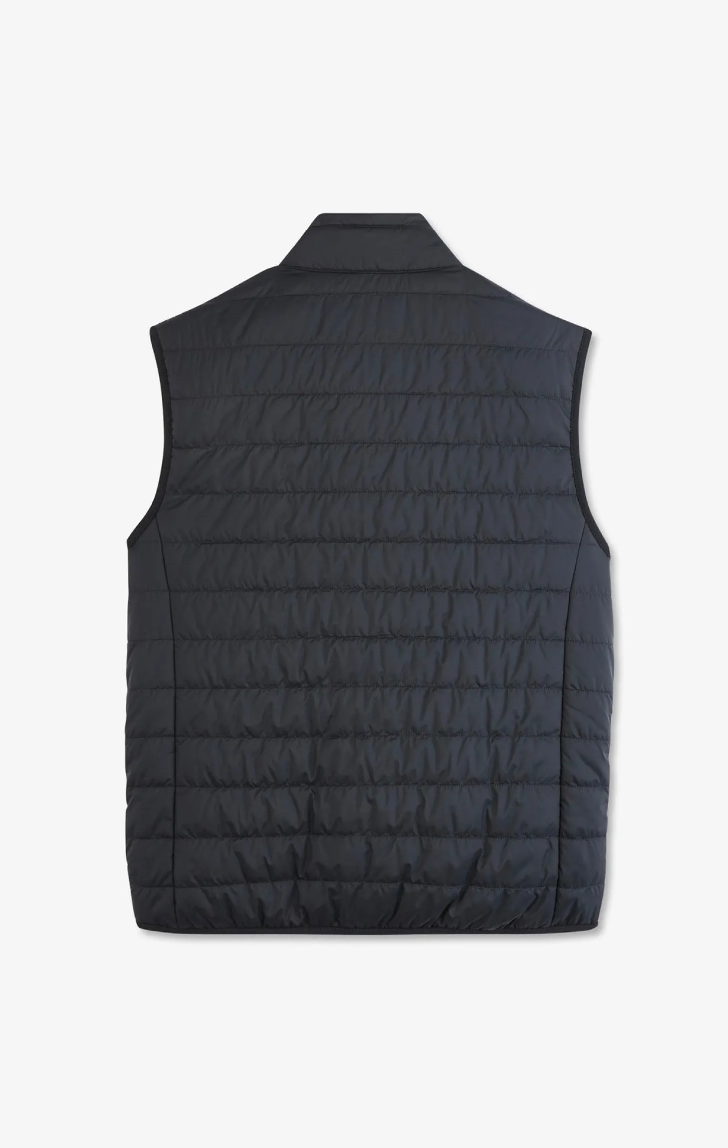 Navy blue sleeveless puffa jacket
