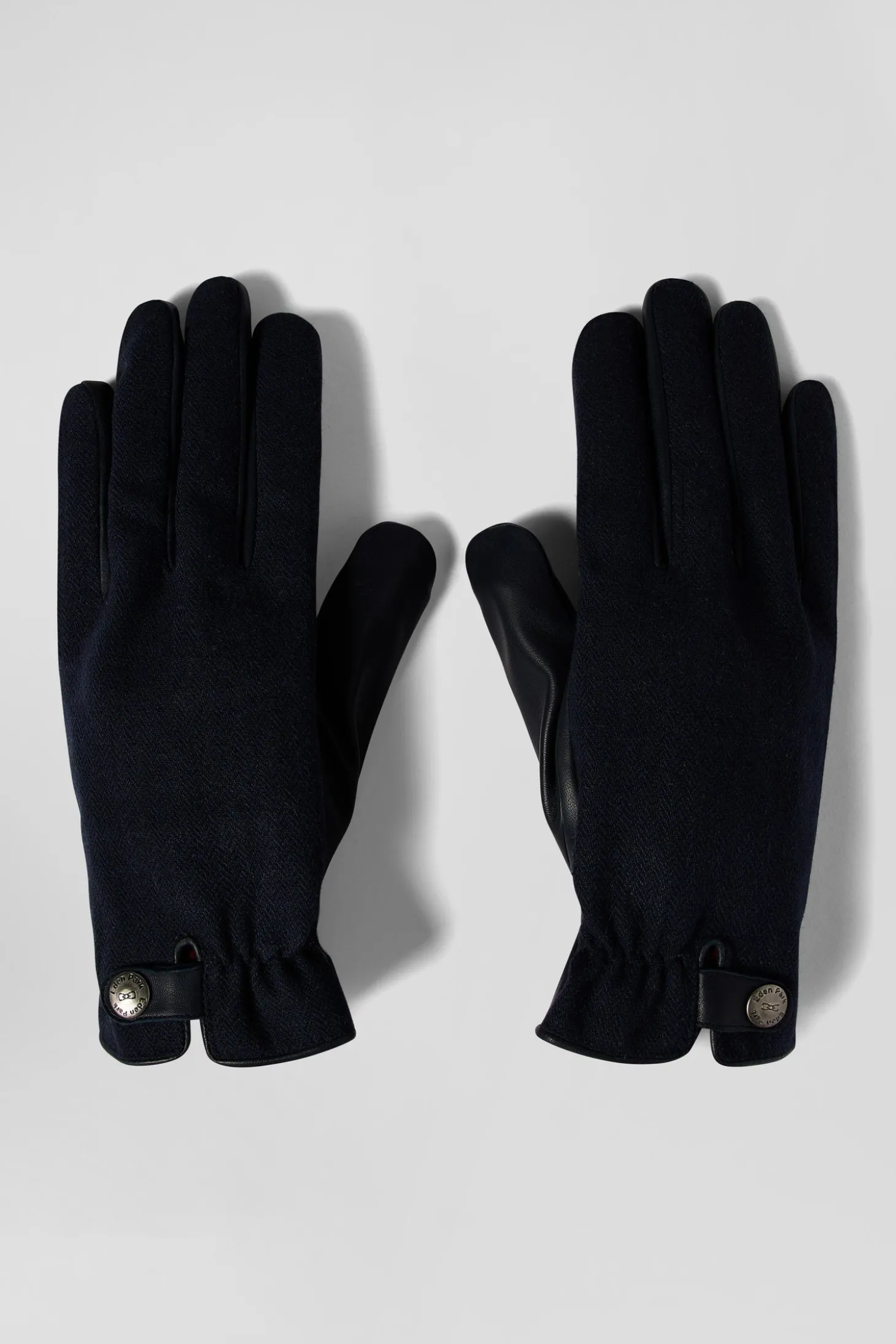 Navy blue smooth leather gloves