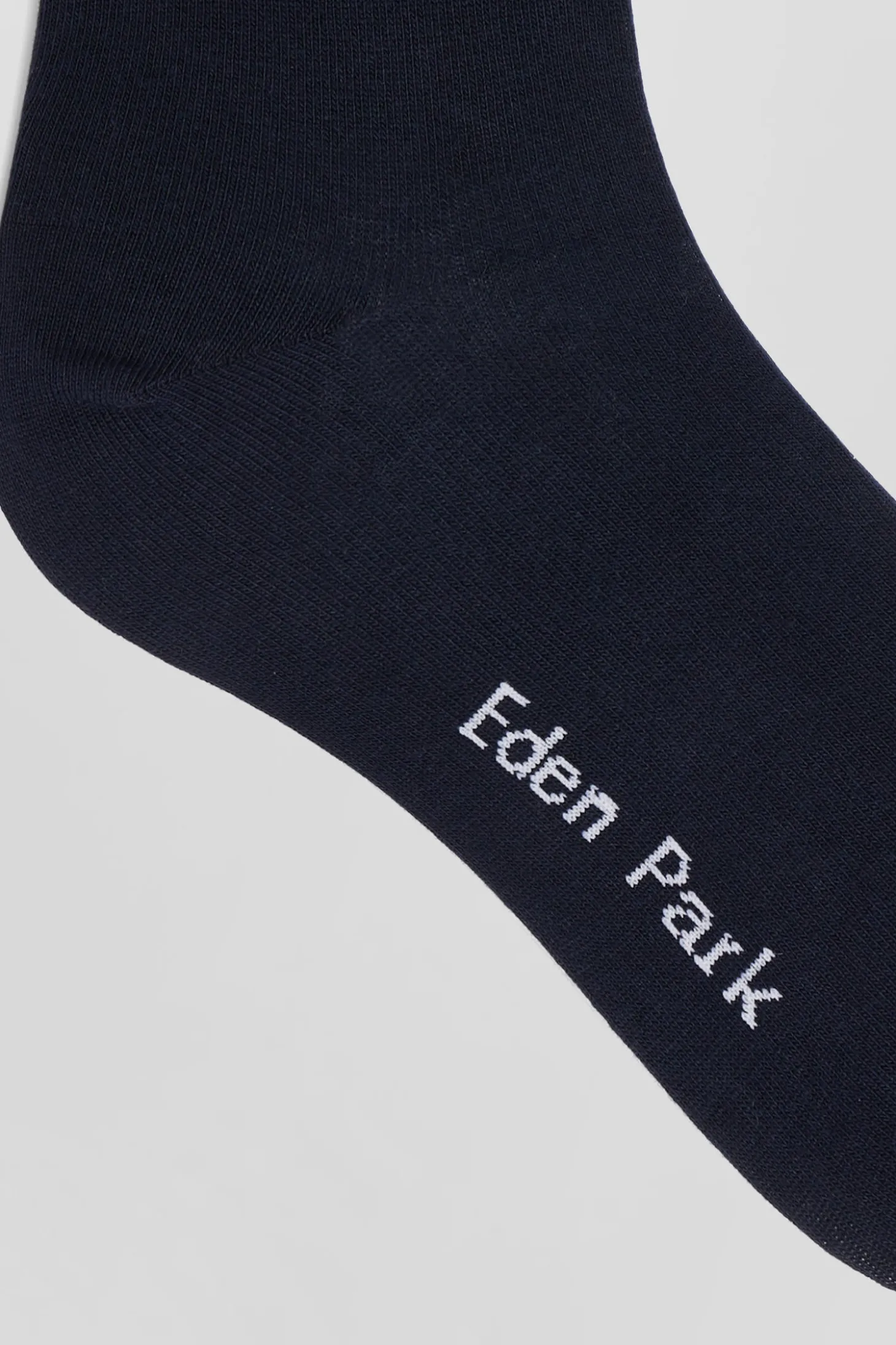 Navy blue socks with striped details in stretch cotton