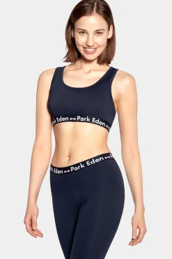Navy blue stretch cotton jersey bra