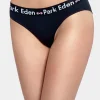 Navy blue stretch cotton brief